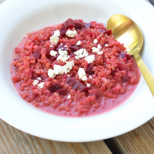 Beet and Goat Cheese Brown Rice Risotto