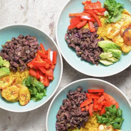 Cuban Black Bean and Yellow Rice Bowls on 100 Days of Real Food