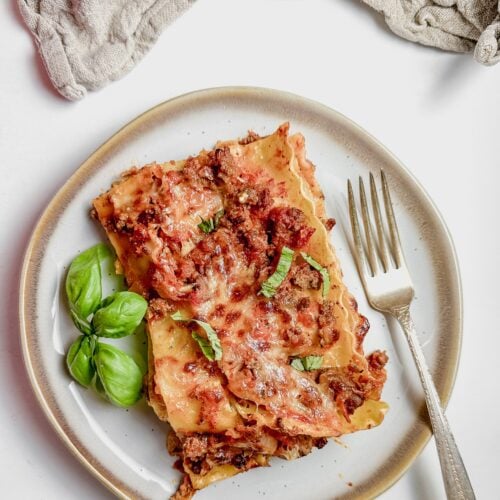 Lasagna without ricotta.