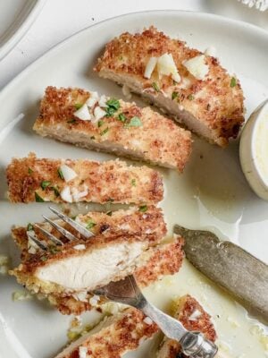 Parmesan crusted chicken.
