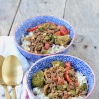 Quick Korean Ground Beef and Veggie Rice Bowls on 100 Days of Real Food