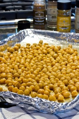 How to Make Indian Spiced Roasted Chickpeas as a healthy yummy snack idea