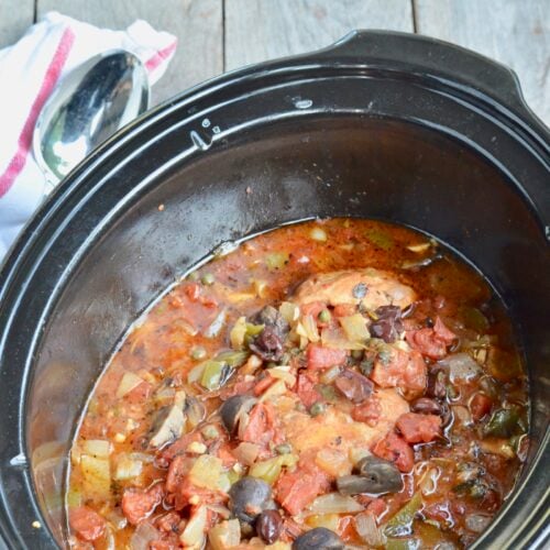 Slow Cooker Chicken Cacciatore on 100 Days of Real Food